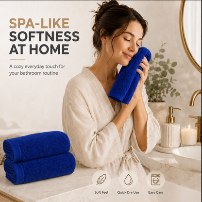 100% Cotton Washcloth Navy Blue Pack of 10