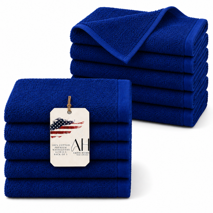 100% Cotton Washcloth Navy Blue Pack of 10