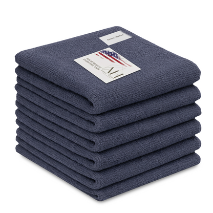 Ameri-Homes Microfiber Cleaning Cloths 12x12 Inch (Compact Size), Pack of 6 Gray