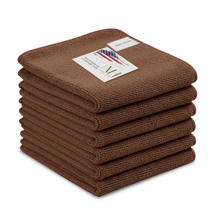 Ameri-Homes Microfiber Cleaning Cloths 12x12 Inch (Compact Size), Pack of 6